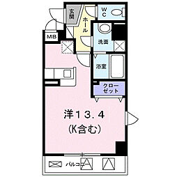 グランディオース ワンルームの間取図画像