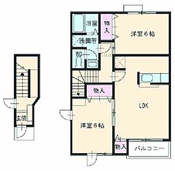 レフィナード 2LDKの間取図画像