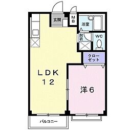 エルディムハイツ 1LDKの間取図画像