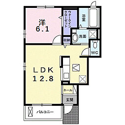 Ｆｉｅｌｄ　Ｓｔｏｎｅ　Ｂ 1階1LDKの間取り