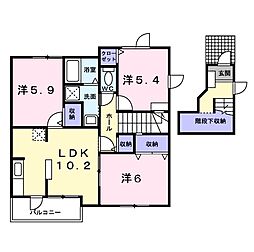 ヴィラセレーナA 3LDKの間取図画像
