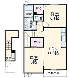 メゾン・ド・ラフィーネ2 2LDKの間取図画像