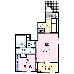 湘南新宿ライン高海 井野駅 徒歩32分の賃貸アパート 1階1SKの間取り