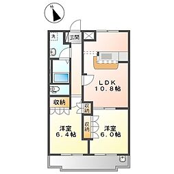 スプリーム　アイ 1階2LDKの間取り