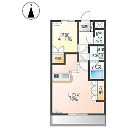 フェリシティ 2階1LDKの間取り