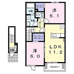 ポローニアB 2LDKの間取図画像