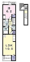 ルミエール・ドレ 1LDKの間取図画像