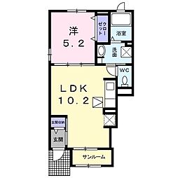 グレイスフル2 1LDKの間取図画像