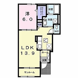 アオ　アクア　II 1階1LDKの間取り