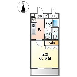 JR上越線 高崎問屋町駅 3.5kmの賃貸アパート 2階1Kの間取り