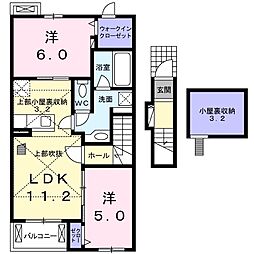 エピナールVI 2階2LDKの間取り