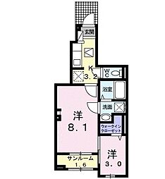 プラシード・Ｋ 1階1SKの間取り