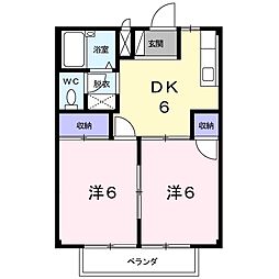 エステート三好A 2DKの間取図画像