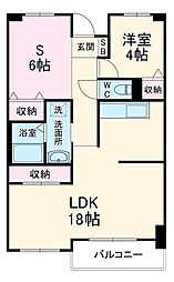 パークビュー四ツ池 7階1SLDKの間取り