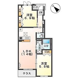 あすみが丘パレス 2LDKの間取図画像