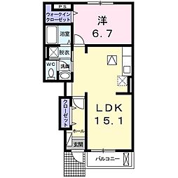クレメントヴィラ　Ａ 1階1LDKの間取り