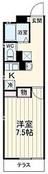カーサグランデ元町 1Kの間取図画像