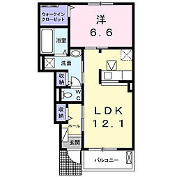 マルベリィー21 1LDKの間取図画像