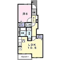 ミルキーII 1階1LDKの間取り