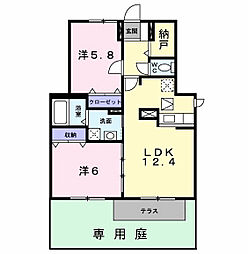 メゾン・ソレアード 2LDKの間取図画像