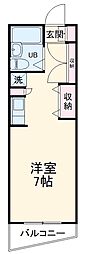 アトリウム前田 1階ワンルームの間取り