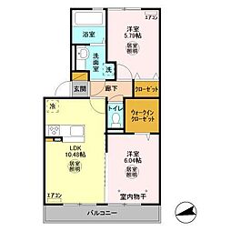 トルテ 2階2LDKの間取り