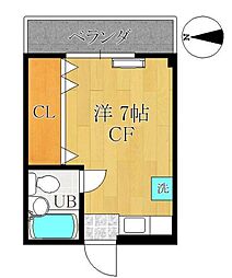 JR京浜東北・根岸線 王子駅 徒歩11分の賃貸マンション 2階ワンルームの間取り