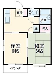 ハイツ五十嵐 2階2Kの間取り