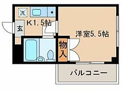 ルミエール東十条 1Kの間取図画像