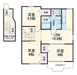 ミレア開成C 3LDKの間取図画像