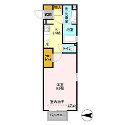東武東上線 霞ヶ関駅 徒歩3分の賃貸アパート 1階1Kの間取り