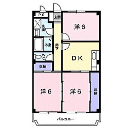 アスライズコーポ 3DKの間取図画像