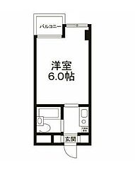 フォーシム用賀 3階1Kの間取り