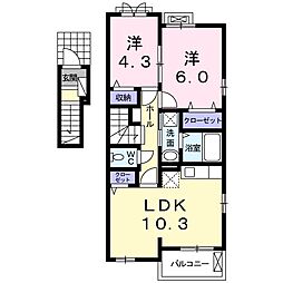 ネオレジデンス 2LDKの間取図画像