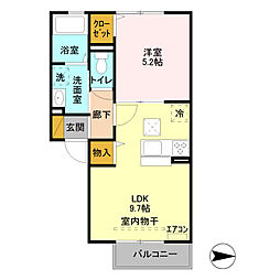 東武東上線 坂戸駅 徒歩6分の賃貸アパート 1階1LDKの間取り