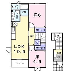 ファミーユB 2LDKの間取図画像