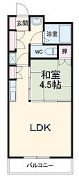 高砂ハイツ高崎東口 1LDKの間取図画像