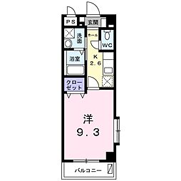 アビタシオン・ジェルメ 1Kの間取図画像