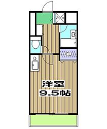 パサディナ・パーク 8階1Kの間取り