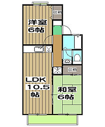 スイーツ山路 2階2LDKの間取り