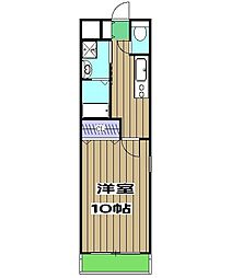 阪急嵐山線 上桂駅 徒歩12分の賃貸マンション 2階1Kの間取り