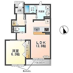 Ｃｒｏｉｒｅ 1階1LDKの間取り