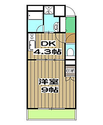 セントポーリア嵯峨野清水町 1階1Kの間取り