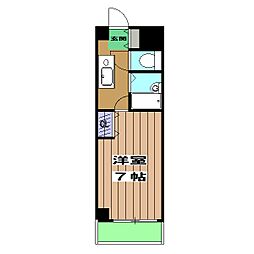 コモド清水 3階1Kの間取り