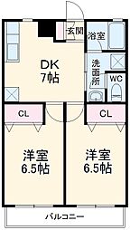 JR京浜東北・根岸線 川崎駅 バス16分 下新田下車 徒歩2分の賃貸アパート 2階2DKの間取り