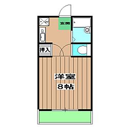 ハイツ松山 2階1Kの間取り