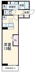 JR常磐線 馬橋駅 徒歩4分の賃貸アパート 1階ワンルームの間取り