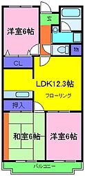 パークレーン 3階3LDKの間取り