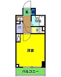 プランドールマサキ 5階ワンルームの間取り