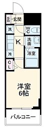 名古屋市営鶴舞線 浅間町駅 徒歩10分の賃貸マンション 5階1Kの間取り